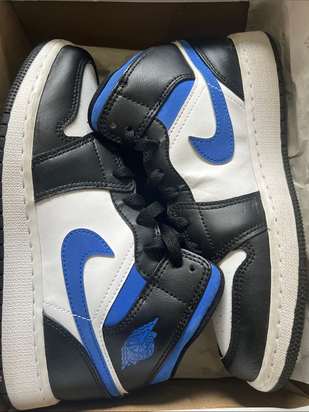 Nike Air Jordan 1 Mid - Black/White/Royal Blue